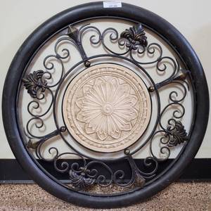 lot 349 image: METAL WALL HANGING DECOR IN STYLE, COLOR, AND CONDITION SHOWN.