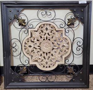 lot 350 image: METAL WALL HANGING DECOR IN STYLE, COLOR, AND CONDITION SHOWN.