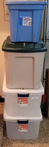 lot 373 image: LOT OF 4 PLASTIC STORAGE BINSCONTAINERS AS SHOWN. YOUR BID X 4