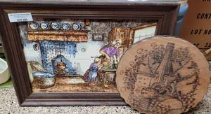 lot 393 image: VINTAGE WALL DECOR FRAMES AS SHOWN.