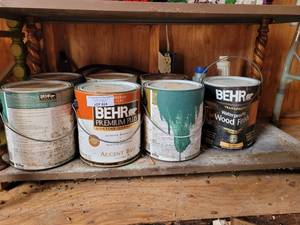 lot 434 image: LOT OF PAINT CANS AS SHOWN.