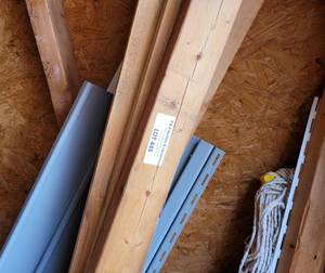 lot 445 image: FENCE STAKES, ASSORTED WOOD AND MORE AS SHOWN.