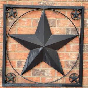 lot 455 image: TEXAS STAR HEAVY METAL CONSTRUCTION WALL DECOR FRAME AS SHOWN. BUYER IS RESPONSIBLE FOR PROPER UNMOUNTINGREMOVAL.