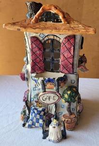lot 172 image: SIGNED 2000 BLUE SKY CLAYWORKS CAFE CHAPEAUX FLEURISTE BY HEATHER GOLDMINC RETIRED.