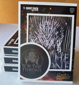 lot 176 image: LOT OF 4 NEW UNOPENED GAME OF THRONES BRANDED T-SHIRT PACKS AS SHOWN. MEDIUM (YOUR BID X 4)