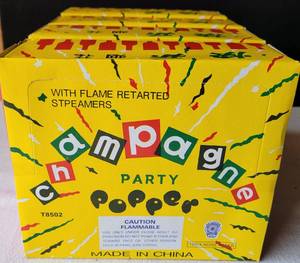 lot 233 image: LOT OF 4 BOXES OF CHAMPAGNE PARTY POPPERS T8502 AS SHOWN. (YOUR BID X 4)