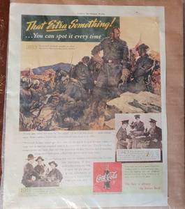 lot 236 image: 1943 COLLIERS, THE NATIONAL WEEKLY PAGE  COCA-COLA ADVERTISEMENT AS SHOWN.