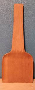 lot 30 image: Vintage Wood Butter Paddle With Hook On The End as shown. Approx. 20 H x 8 W.