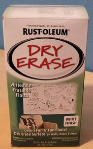 lot 32 image: Rust-Oleum Dry Erase Writable Erasable Finish as shown.