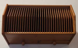lot 37 image: Wooden 31 Day Mail Sorter as shown. Approx. 16 W x 7 D x 7.75 H.