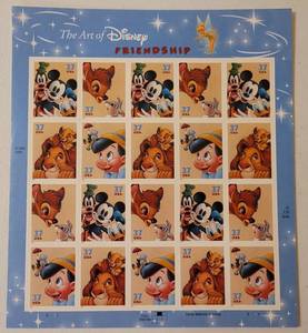 lot 47 image: 2003 The Art Of Disney Friendship Stamp Sheet as shown.