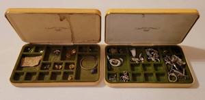 lot 69 image: Lot of 2 Vintage Wells Earport Cases With Contents as shown.