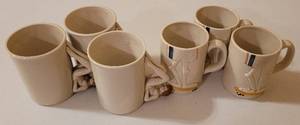lot 70 image: Lot of 6 Vintage 1970s Enesco Japan Mugs as shown. (Your Bid x 6)