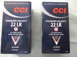lot 69 image: 2- 50-Rounds Of - CCI 22-LR-Standard Velocity, 40-Gr. Lead Round Nose, 1070-FPS, Target Cartridges