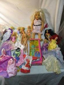 lot 89 image: LOT-Dolls-Mixed Years-And Conditions, 6-Mixed Mattel Barbie Dolls, 3-Mattel  Disney Dolls, And 1-BATTAT Doll