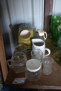 lot 60 image: Lead Crystal Dishes, Glass Water Pitchers and More