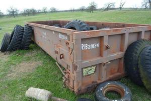 lot 199 image: Large Metal Roll off Bin - 20 Cu. Yd.  and Tires Inside