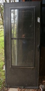lot 82 image: Metal Frame StormScreen Door with Glass Panels (30 x 80)