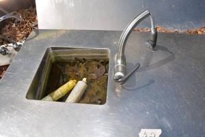 lot 102 image: Stainless Steel Sink Top 109 x26  - Island Single Sink with Flex Sprayer