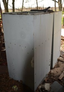 lot 105 image: 2 Heater Air Handlers and Vintage Mail Box