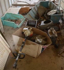 lot 135 image: Stihl Weed Eater Motor and Misc. Mower Parts and Bins