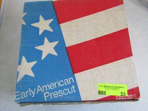 lot 133 image: Star of David Early American Prescut salad bowl and 3 piece chip and dip set in original box