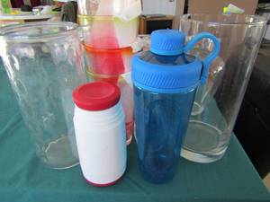 lot 127 image: Lot-vases, tumblers, blender bottle etc.