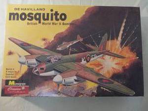 lot 29 image: MONOGRAM Classics- DeHavilland Mosquito, Famous WW-2 British Bomber, Model Kit, # 85-0129