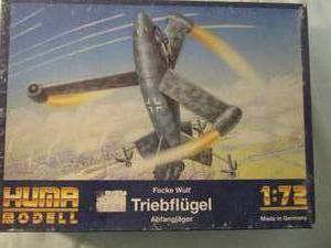 lot 43 image: HUMA MODELL, 172 Scale, Focke Wulf- Triebfiugel Abfangjager, Model Jet Airplane Kit, #3502, Made In Germany
