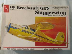 lot 47 image: ERTL-AMT-148 Scale, Beechcraft, G-17S, Staggerwing, Airplane Kit #T638