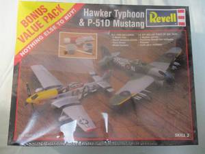 lot 103 image: REVELL-Bonus Value Pack, 148 Scale, Hawker Typhoon & P-51D Mustang,  Model Airplane Kit, #85-6370