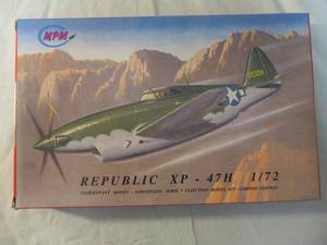 lot 113 image: MPM-Limited Edition, 172 Scale, Republic XP-47-H, Made In Czechoslovakia, Model Airplane Kit, # 72017