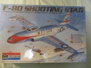 lot 303 image: MONOGRAM 148 Scale, F-80 SHOOTING STAR, Model Airplane Kit. #5428-MO-100