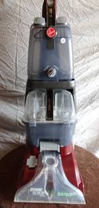 lot 25 image: Hoover Power Scrub Deluxe Carpet Cleaner Machine - Upright Shampooer FH50150 Red - POWERS ON