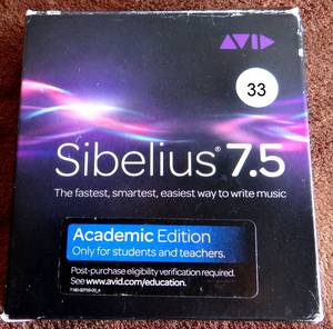lot 33 image: SIBELIUS 7.5 MUSIC WRITING SOFTWARE $$$