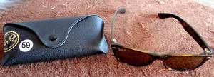 lot 59 image: ANOTHER PAIR OF RAYBAN SUNGLASSES WITH CASE - MADE IN ITALY