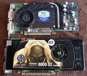 lot 65 image: BFG Technologies NVIDIA GeForce 8800 GT (BFGE88512GTOCE) 512MB GDDR3 SDRAM & QUADRO FX GRAPHICS CARD