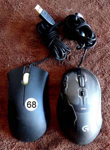 lot 68 image: PAIR OF OPTICAL MICE - LOGITECH G500S & RASER DEATH ADDER