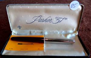 lot 85 image: Vintage Parker 51 Fountain Pen Black Vacumatic