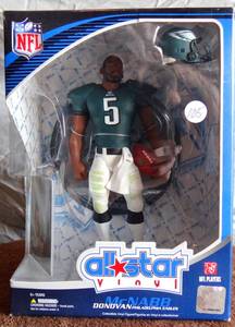lot 105 image: RARE  Donovan McNabb All Star Vinyl figure with Upper Deck card Series 1 Unopened