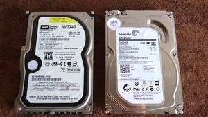 lot 107 image: Western Digital WD740GD-41FLC2 MAC RAPTOR 74GB &  Seagate Barracuda ST2000DM001 2000GB 2TB SATA Hard Drive