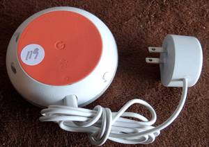 lot 119 image: Google Home Model HOA Mini Smart Assistant Bluetooth Speaker Gray White Orange
