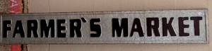 lot 132 image: VERY COOL METAL FARMERS MARKET SIGN - OVER 4 FEET