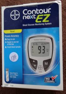 lot 134 image: Contour Next EZ Blood Glucose Meter FULL Kit - Meter, Strips, Lancets