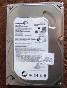 lot 220 image: Seagate Barracuda 7200.9 160GB  7200RPM  3.5  (ST3160812AS) HDD
