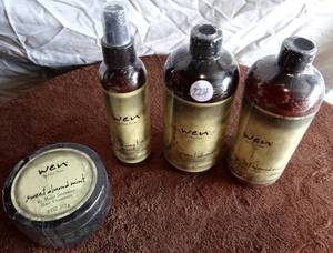 lot 224 image: Wen by Chaz Dean Sweet Almond Mint Cleansing Hair Care Products - NEW & SEALED $$$