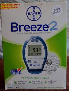 lot 233 image: Bayer Breeze 2 Blood Glucose Monitoring System No Coding