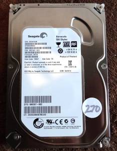 lot 270 image: Seagate Barracuda 500GB 3.5 Internal 7200RPM ST500DM002 Hard Drive