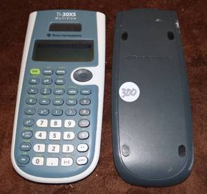 lot 300 image: Texas Instruments TI-30XS MultiView Scientific Calculator Blue w Cover TESTED