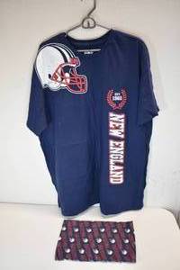 lot 76 image: New England Football Shirt and Face Cover